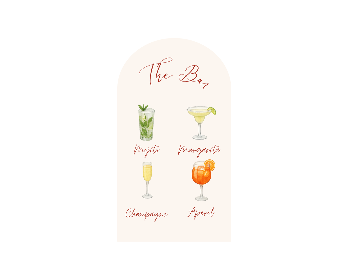 Bundle “The Arc” | Custom Menu + Drinks Menu + Place Card + Drink Tag + FREE SHIPPING