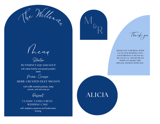 Bundle “The Sail” | Custom Menu + Thank You Note + Place Card + Drink Tag + FREE SHIPPING