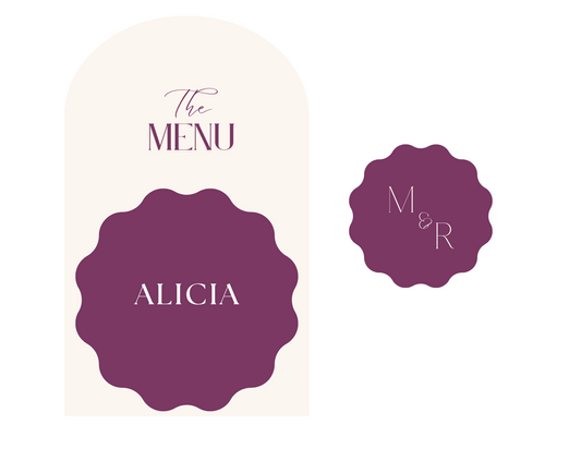 Bundle “The Star” | Custom Menu + Place Card + Drink Tag + FREE SHIPPING