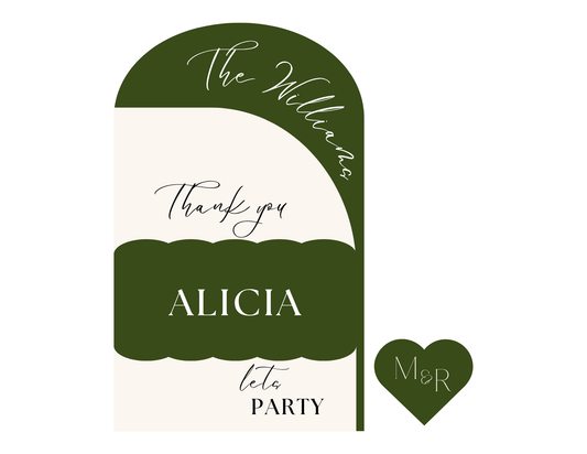 Bundle “The Wave” | Custom Menu + Thank You Note + Place Card + Drink Tag + FREE SHIPPING